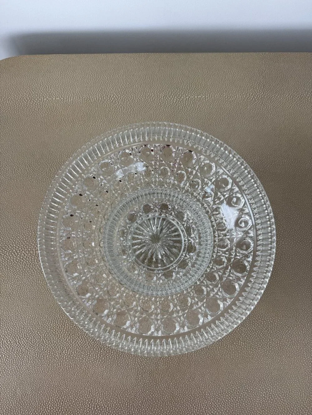 Vintage Indiana Glass Button & Cane Chip & Dip Serving Bowls